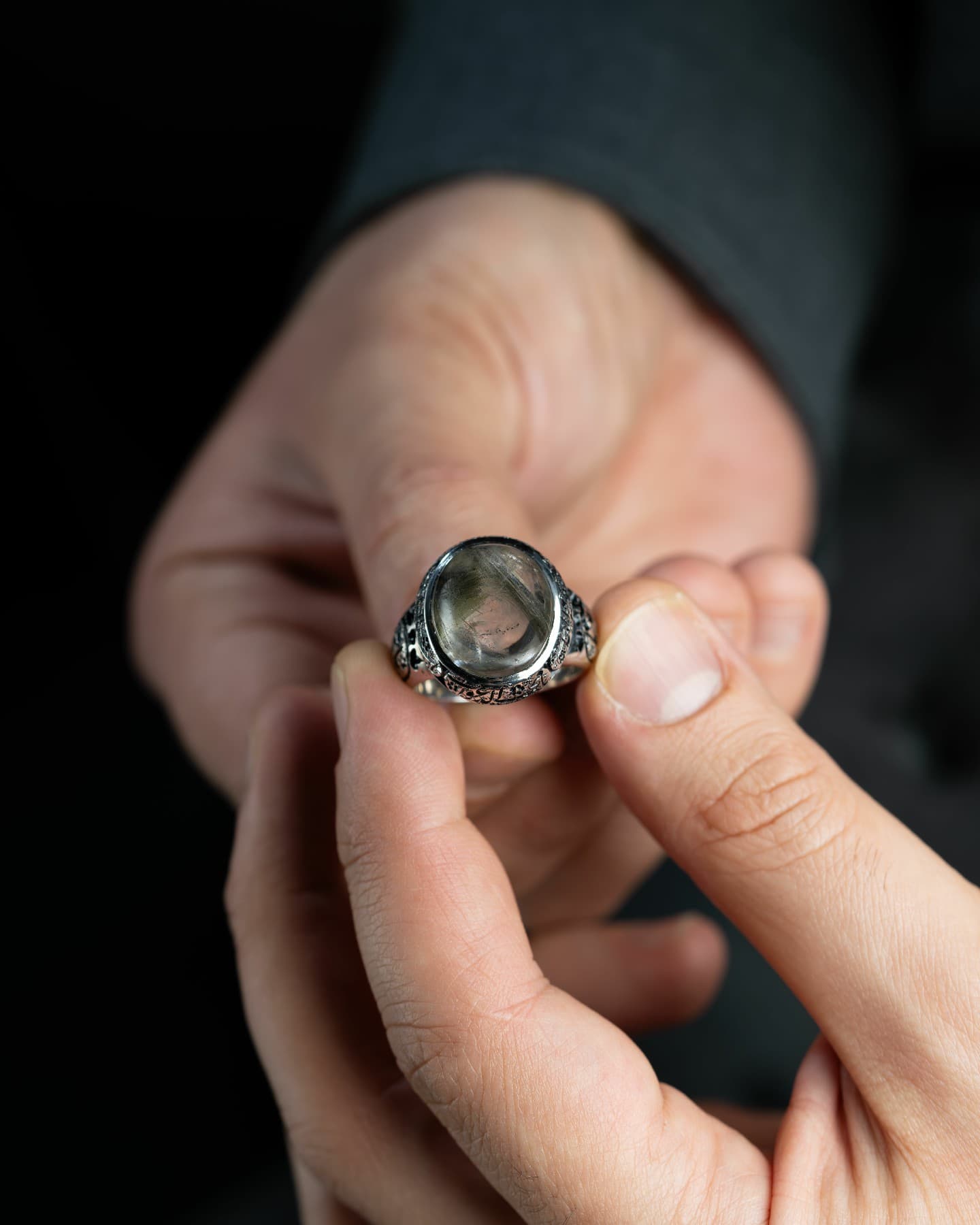 خامة نادرة لحجر الدر النجفي النفطي - خواتم رجالية, دُر نجفي, تشكيلة الرجال