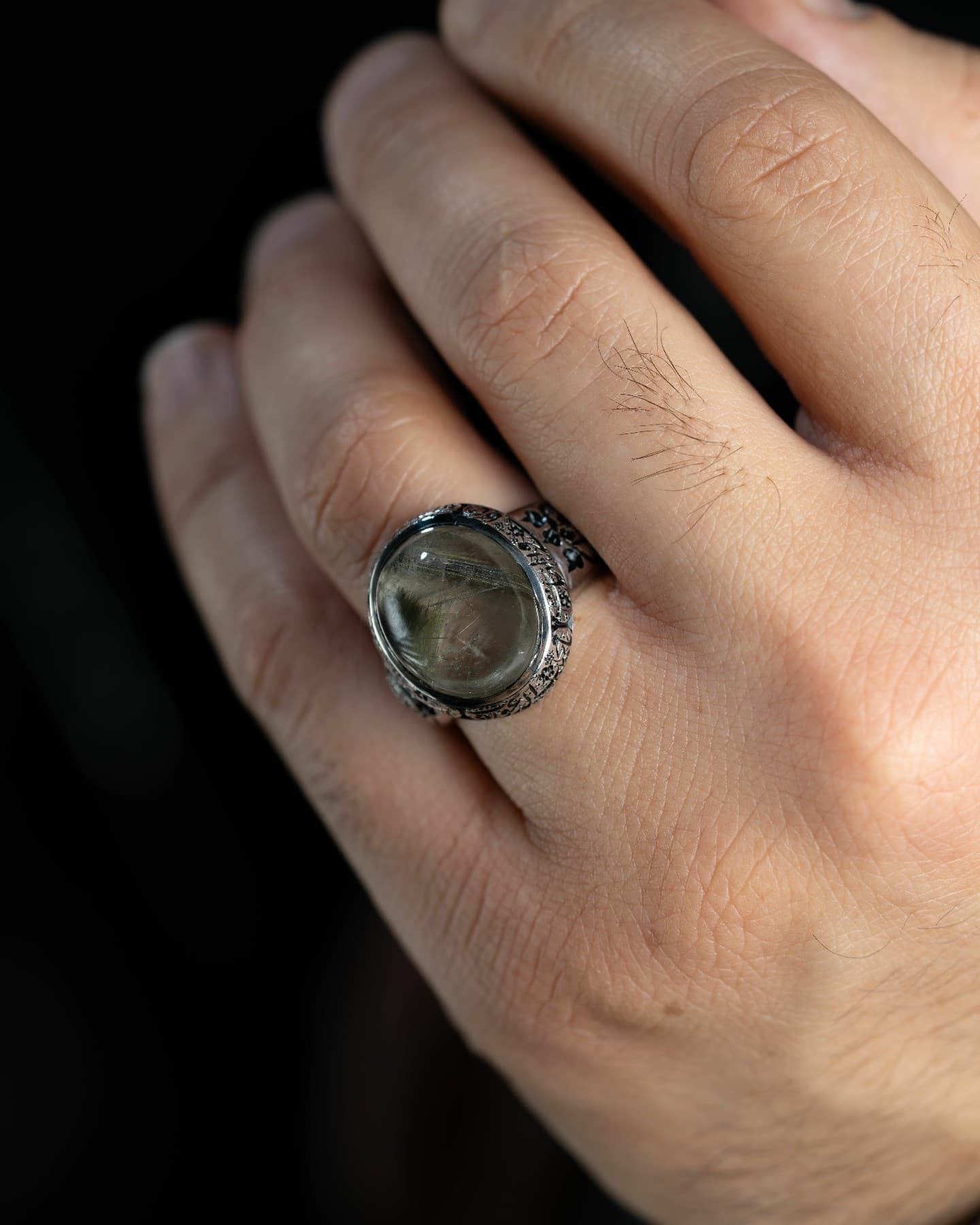 خامة نادرة لحجر الدر النجفي النفطي - خواتم رجالية, دُر نجفي, تشكيلة الرجال