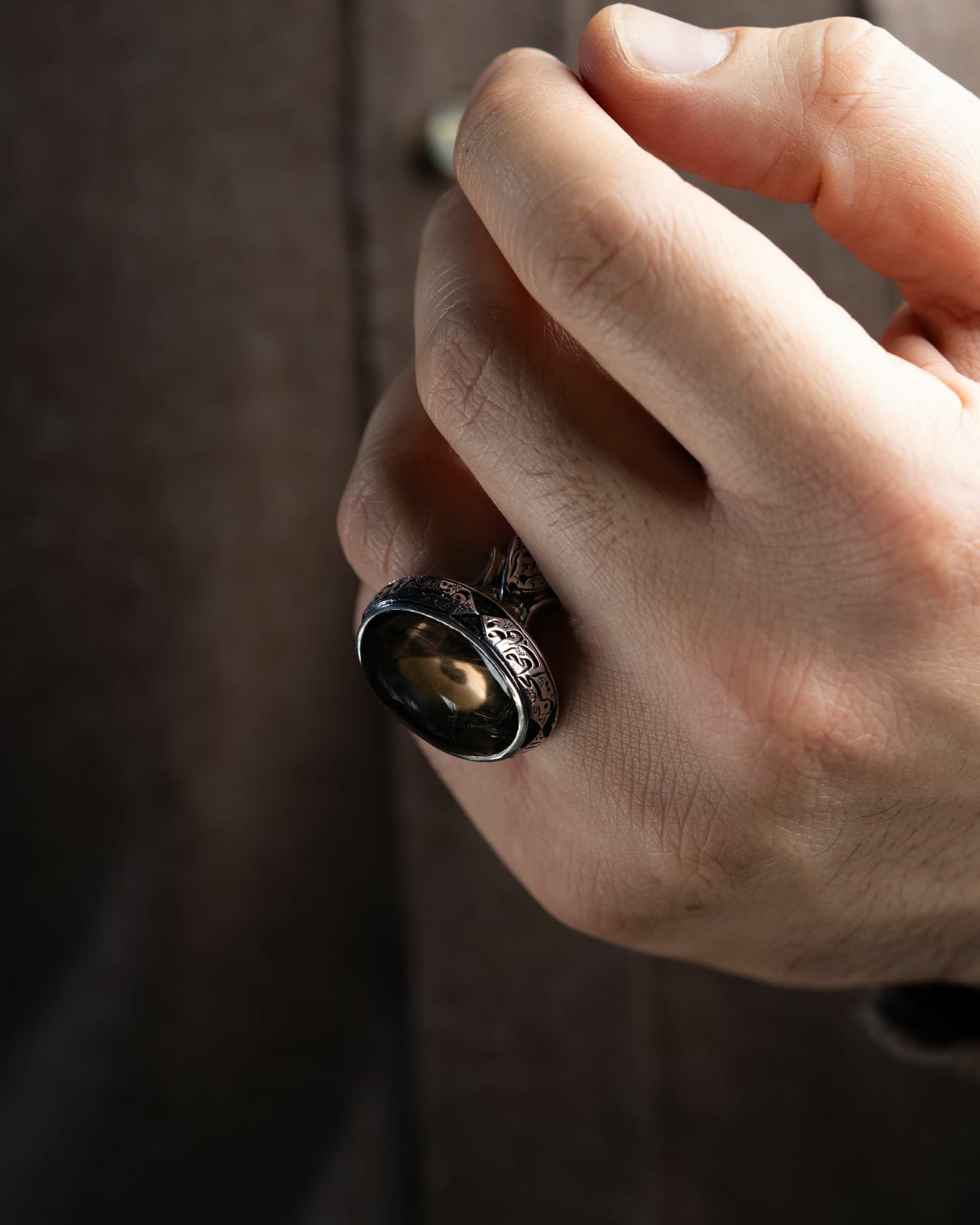 خاتم نادر بحجر الدر النجفي النفطي - تشكيلة الرجال, خواتم رجالية, دُر نجفي