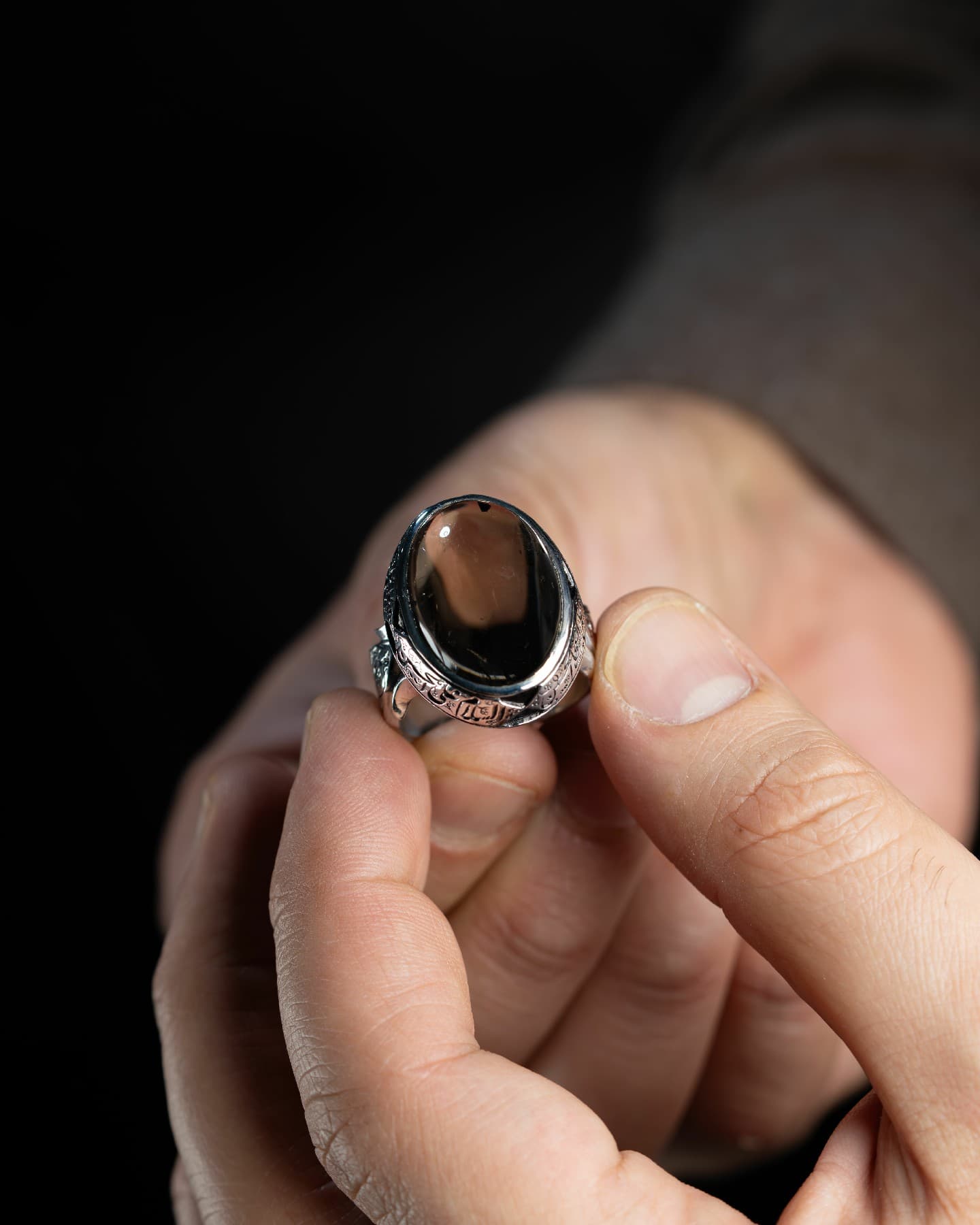 خاتم نادر بحجر الدر النجفي النفطي - تشكيلة الرجال, خواتم رجالية, دُر نجفي