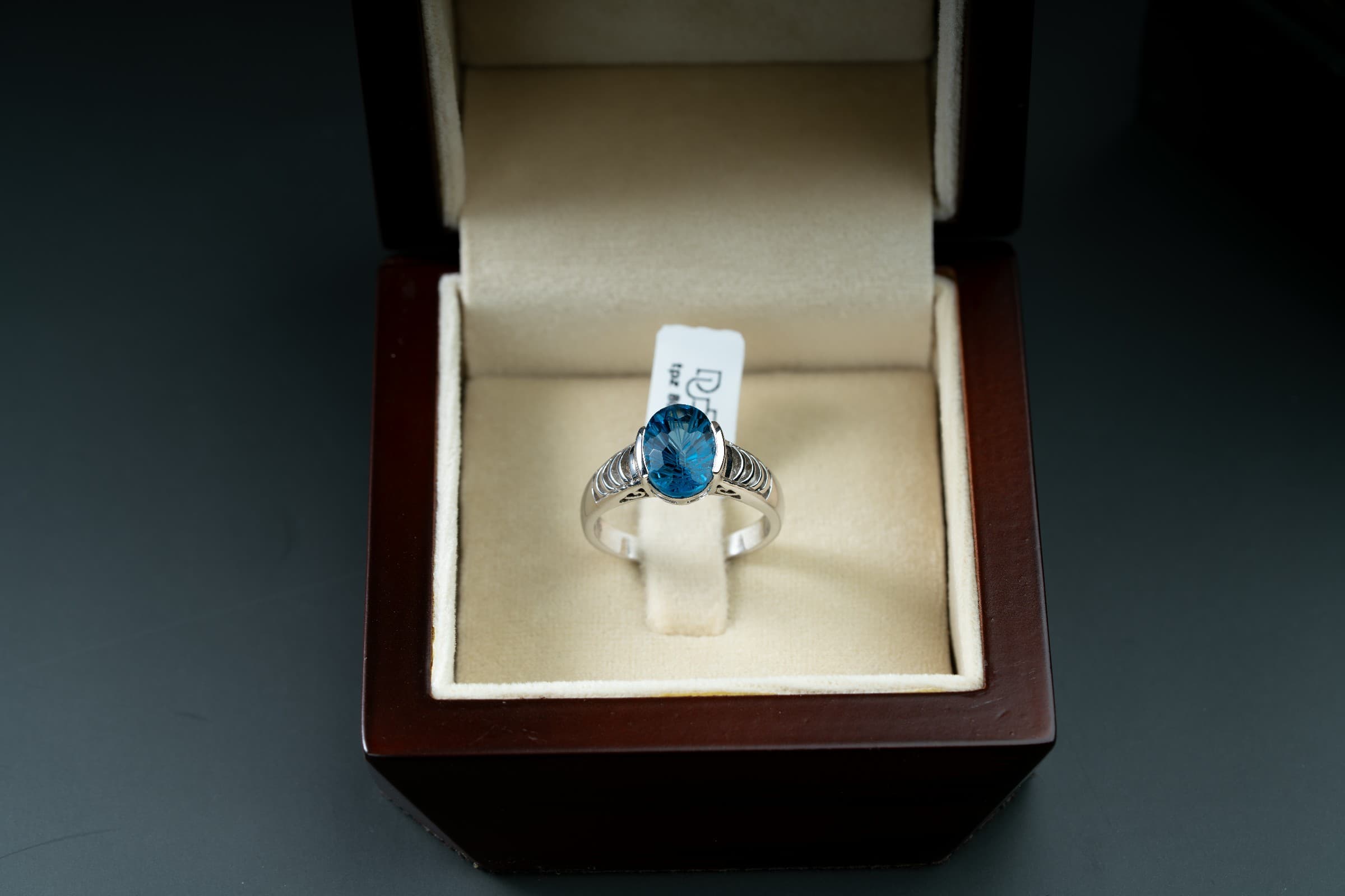 خاتم فضة صياغة يدوية بحجر التوباز السويسري  - تشكيلة الرجال, خواتم رجالية, توباز