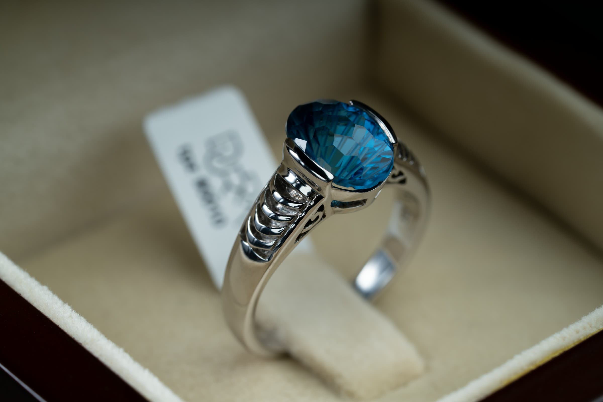 خاتم فضة صياغة يدوية بحجر التوباز السويسري  - تشكيلة الرجال, خواتم رجالية, توباز