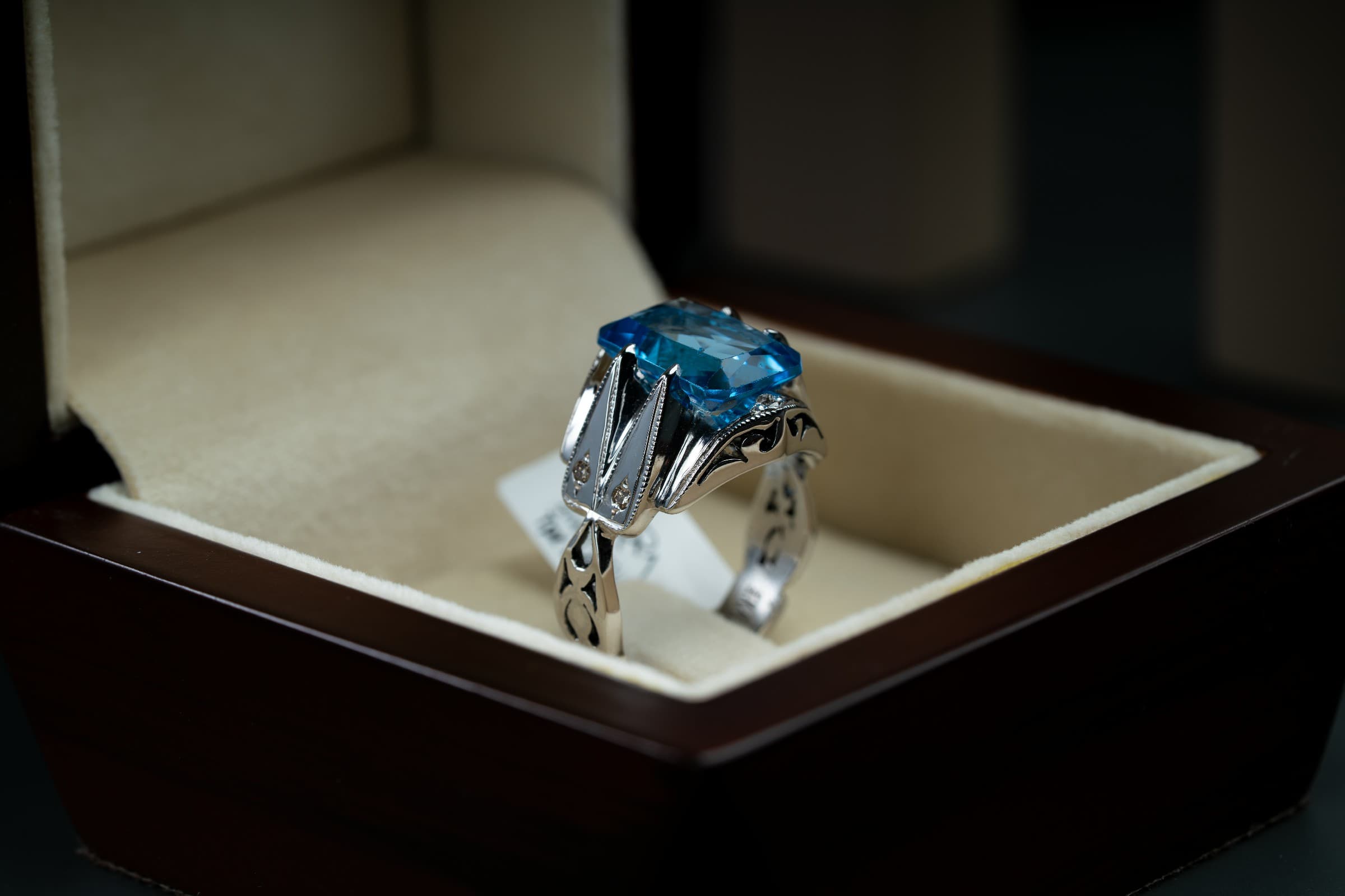 خاتم فضة صياغة يدوية بحجر التوباز السويسري - تشكيلة الرجال, خواتم رجالية, توباز