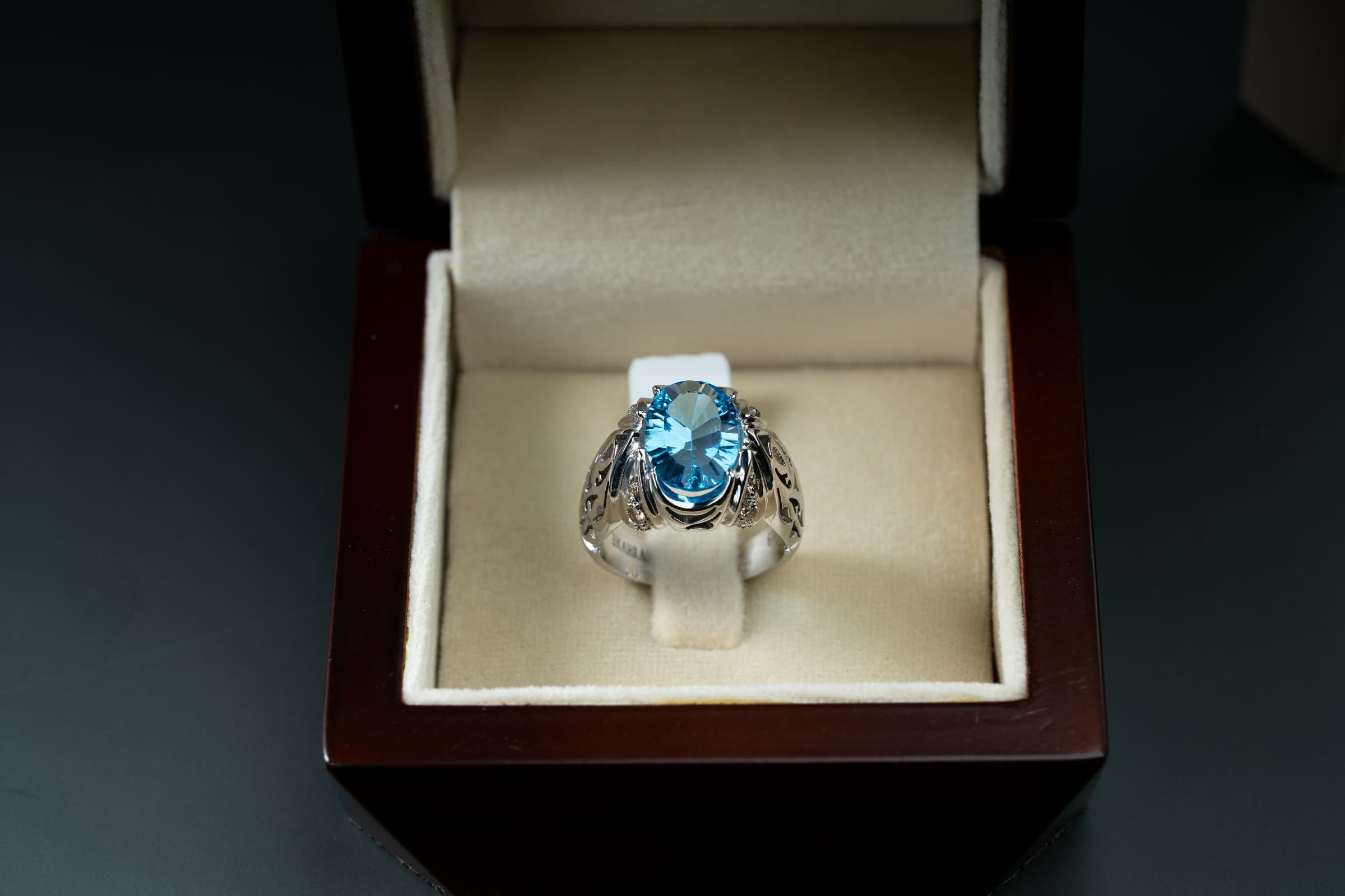 خاتم فضة صياغة يدوية بحجر التوباز اللندني - تشكيلة الرجال, خواتم رجالية, توباز