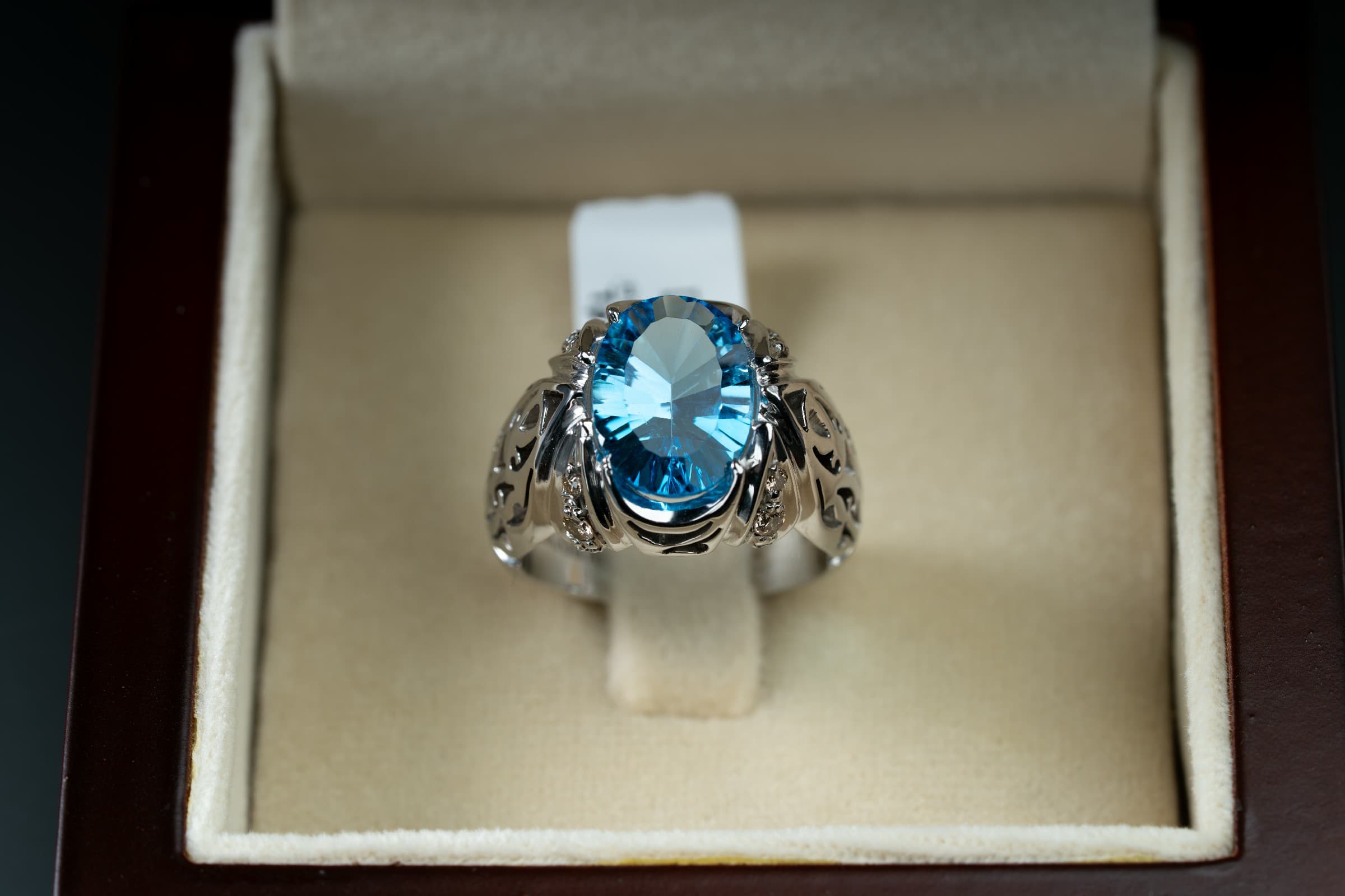 خاتم فضة صياغة يدوية بحجر التوباز اللندني - تشكيلة الرجال, خواتم رجالية, توباز