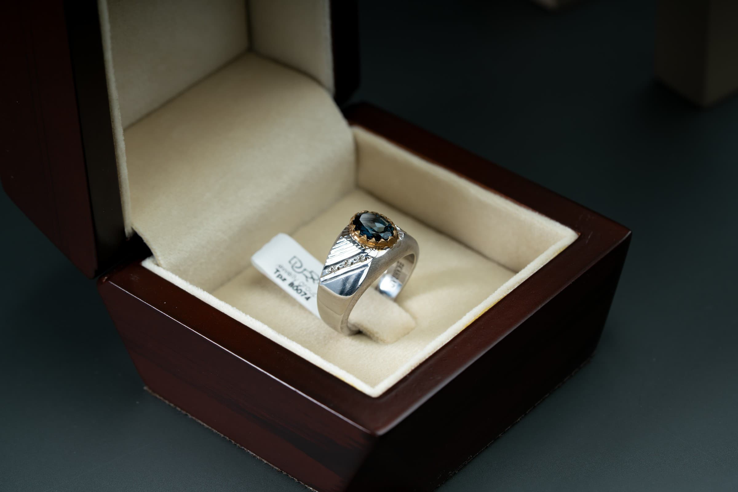 خاتم فضة رجالي صياغة يدوية بحجر التوباز اللندني الملكي - تشكيلة الرجال, خواتم رجالية, توباز