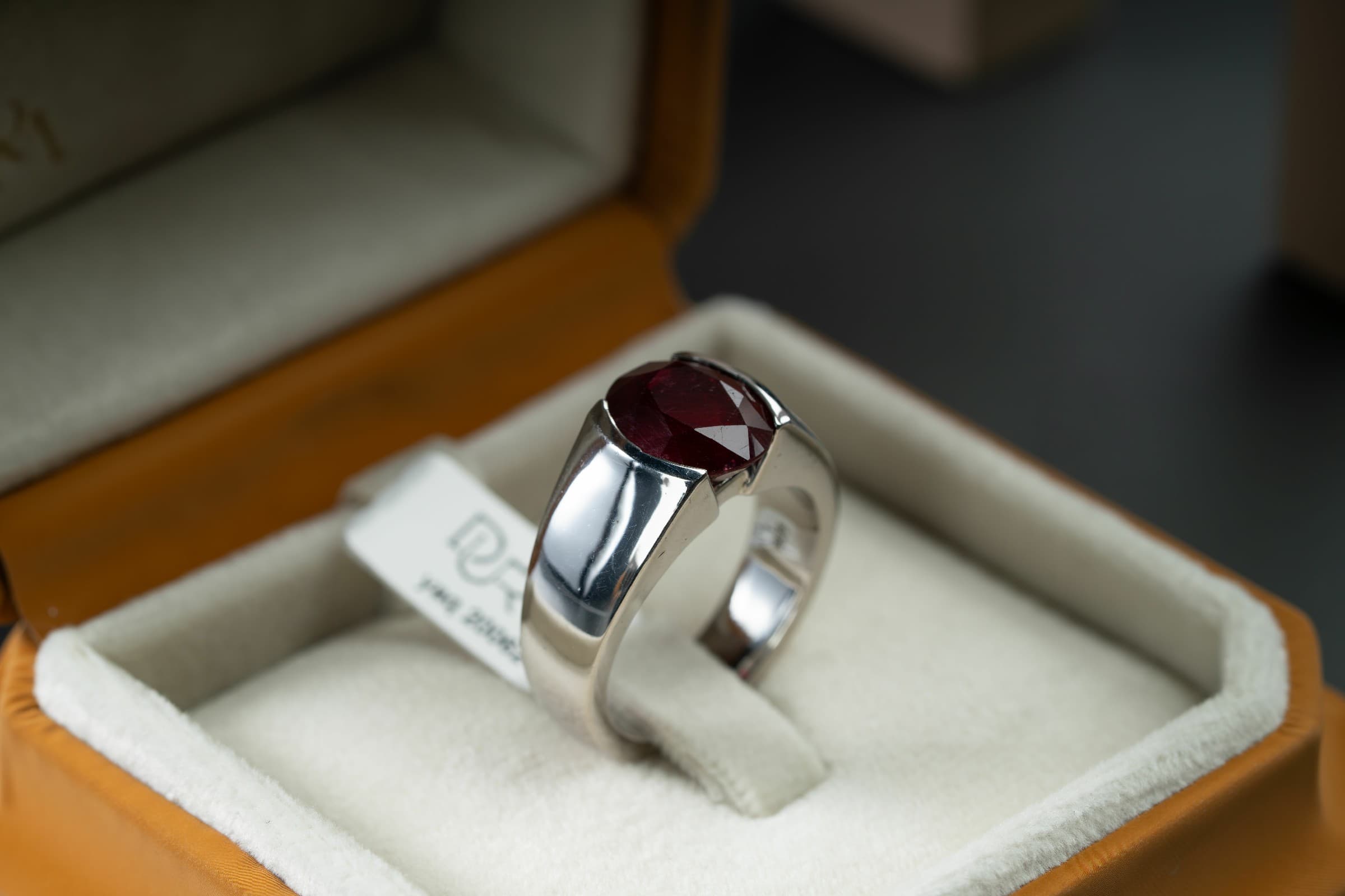 خاتم فضة صياغة يدوية بحجر الياقوت الأحمر - تشكيلة الرجال, خواتم رجالية, ياقوت