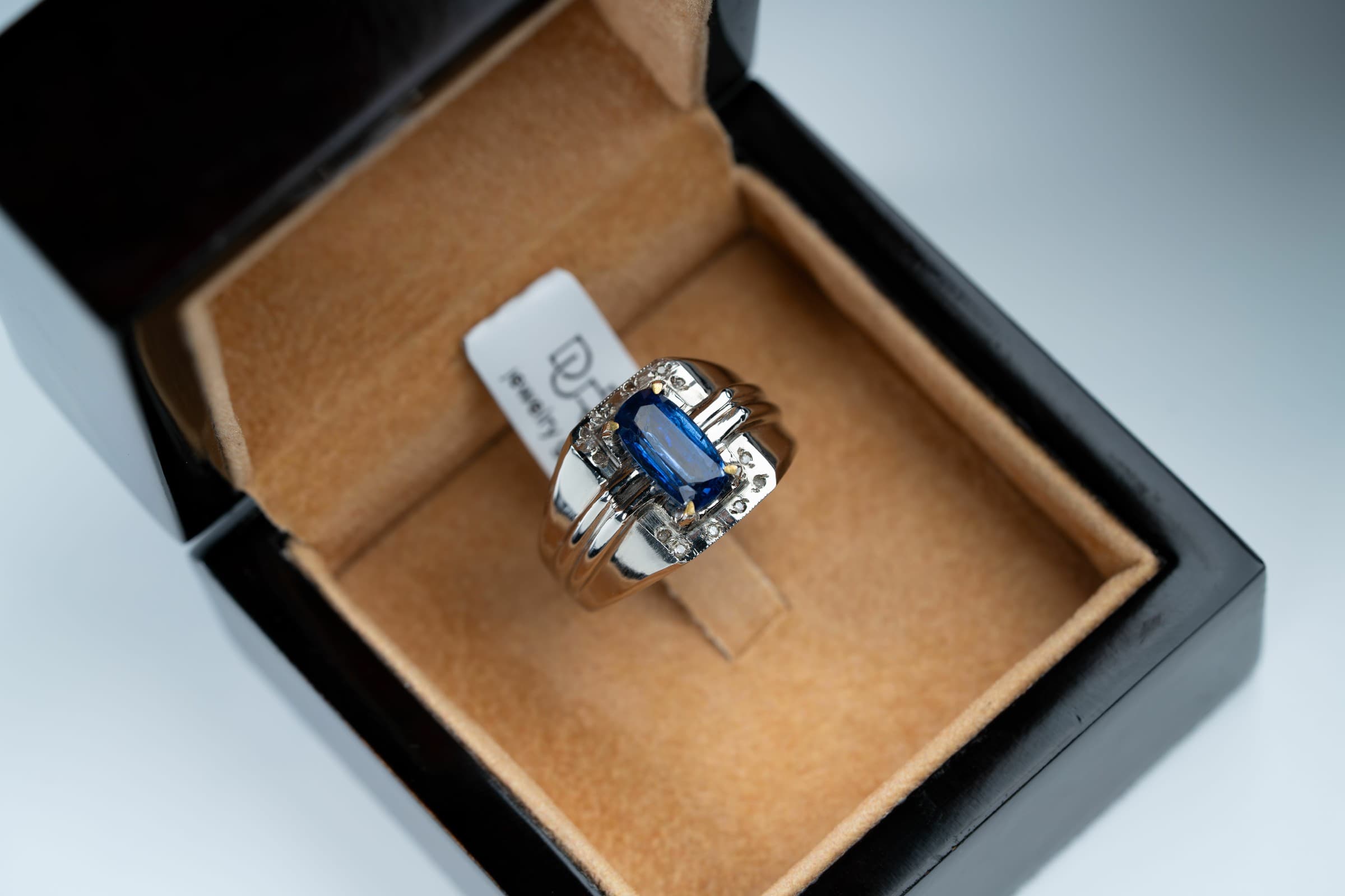 خاتم فضة بحجر الكينايت مع ترصيع الماس - تشكيلة الرجال, خواتم رجالية, زفير 