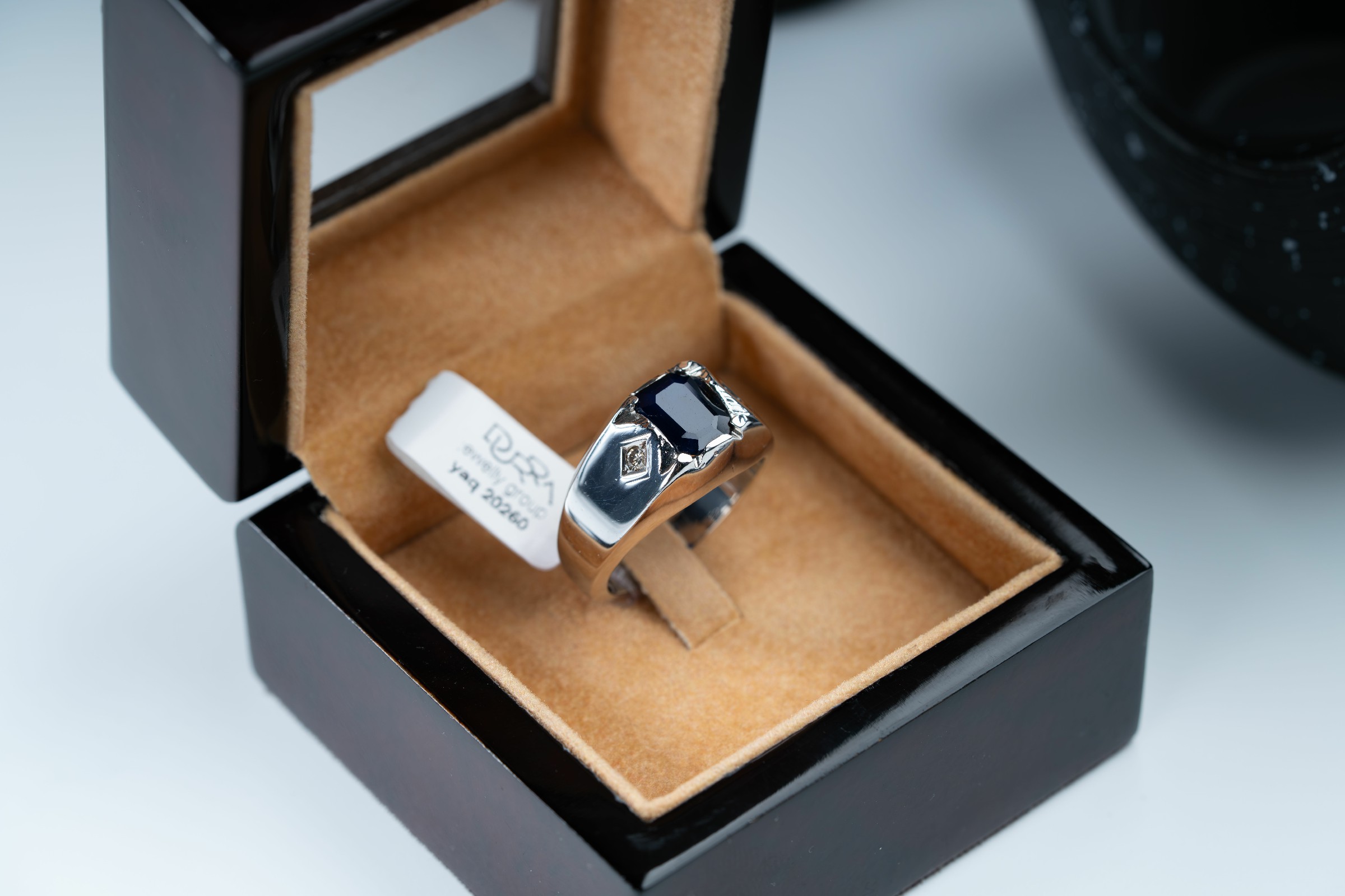 خاتم فضة صياغة يدوية مع حجر الزفير الافريقي وترصيع الماس - تشكيلة الرجال, خواتم رجالية, زفير 