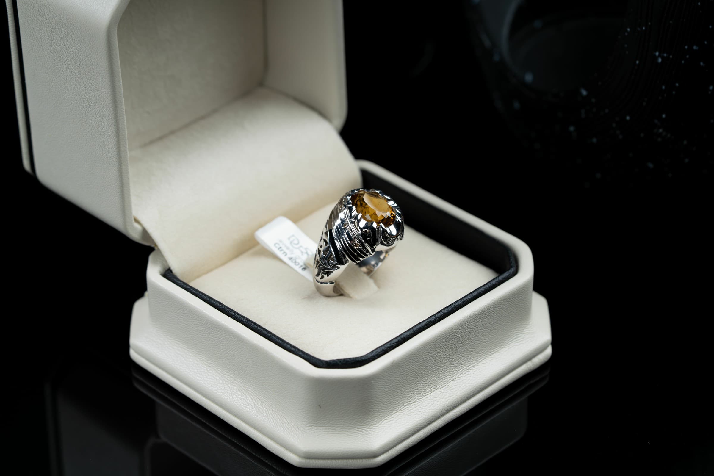 خاتم فضة رجالي بحجر سترين مع ترصيع الماس - تشكيلة الرجال, خواتم رجالية, سترين