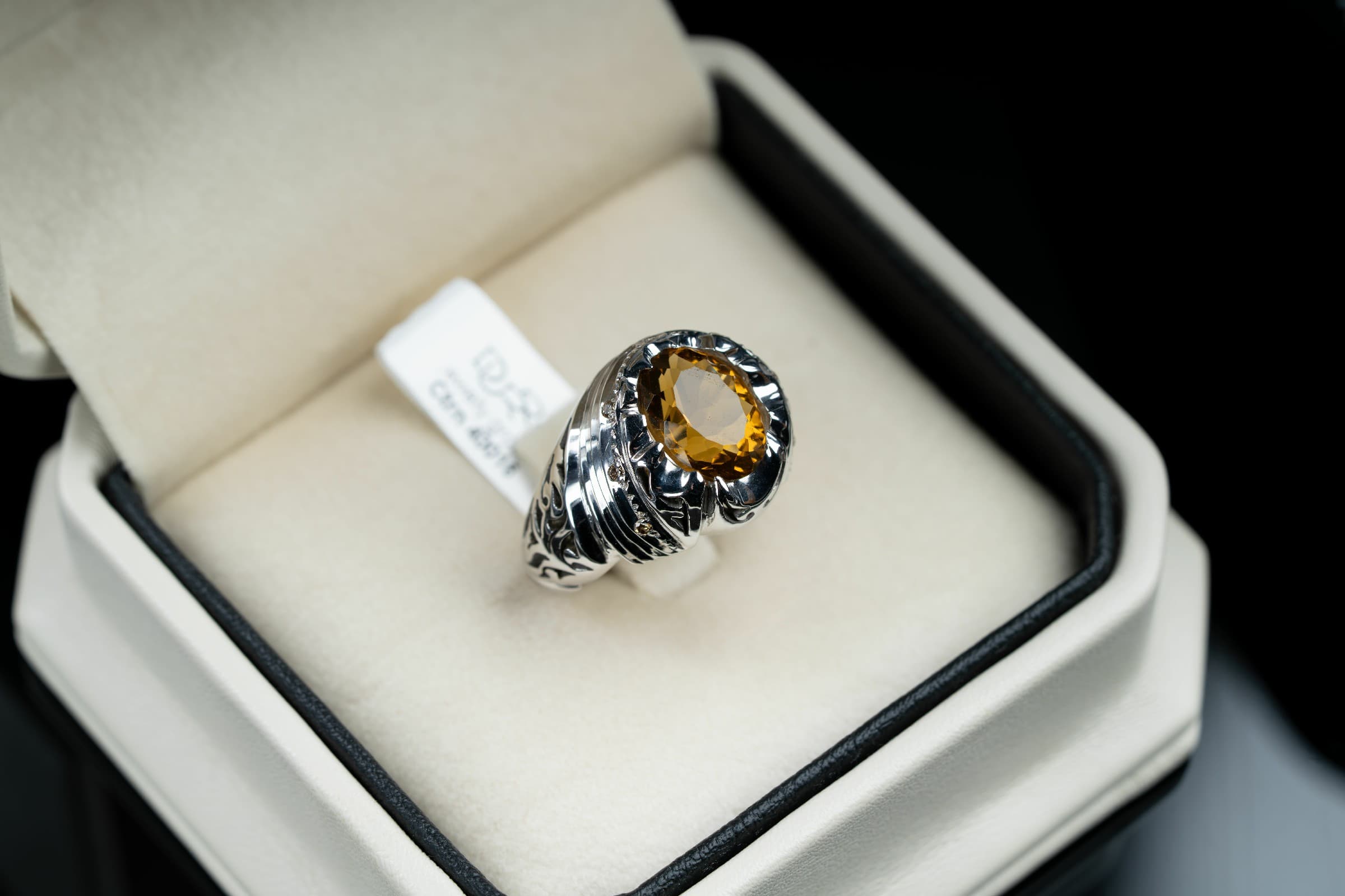 خاتم فضة رجالي بحجر سترين مع ترصيع الماس - تشكيلة الرجال, خواتم رجالية, سترين