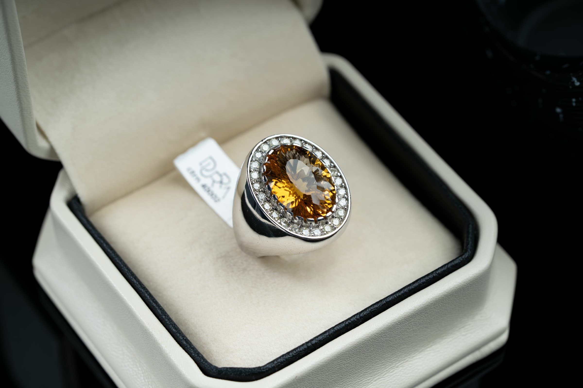 خاتم مميز بحجر السترين وترصيع الماس - تشكيلة الرجال, خواتم رجالية, سترين