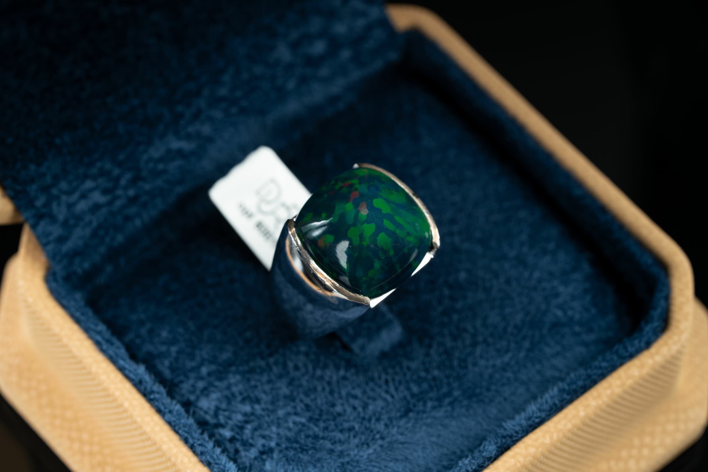 خاتم فضة بحجر أوبال اثيوبي فاخر - تشكيلة الرجال, خواتم رجالية, أوبال أثيوبي
