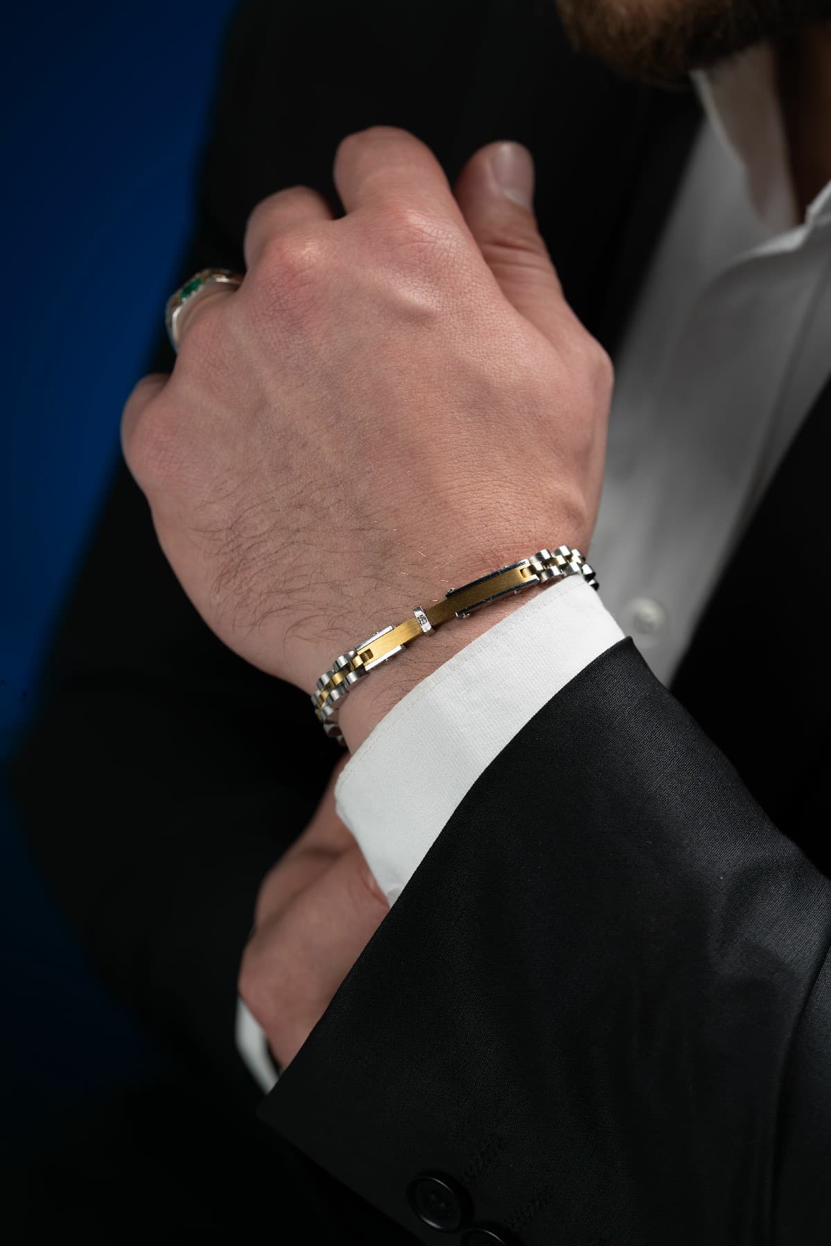 سوار رجالي ستانلس ستيل مرصع الماس - تشكيلة الرجال, اساور رجالية