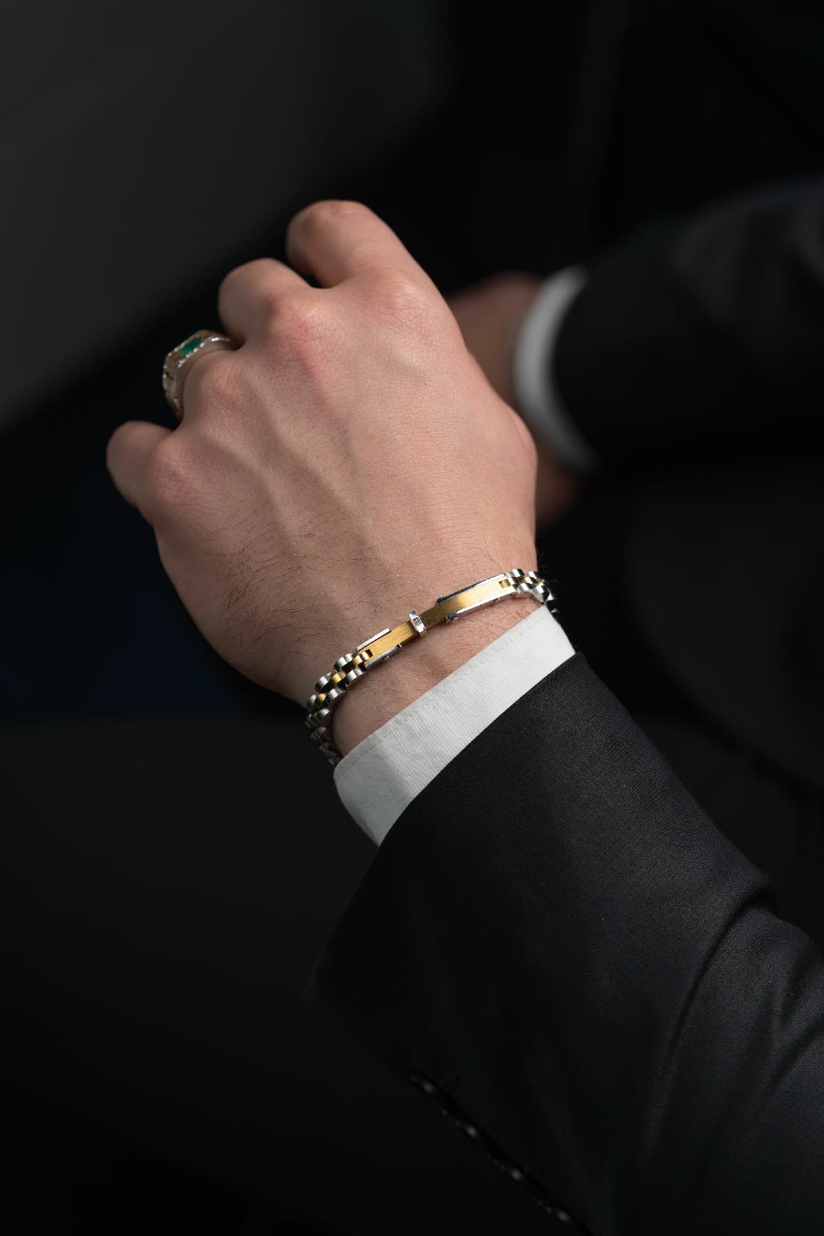 سوار رجالي ستانلس ستيل مرصع الماس - تشكيلة الرجال, اساور رجالية